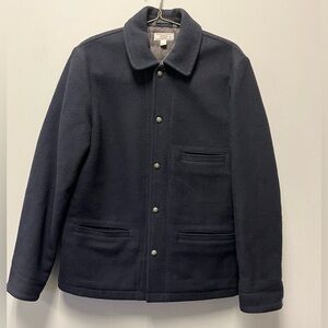 Wallace & Barnes Wool Quilted Dark Navy Blue Thinsulate Chore Jacket—Medium